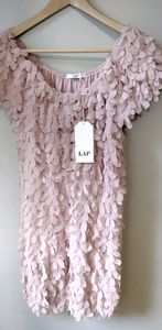 Pink dress with beautiful floral ruffles